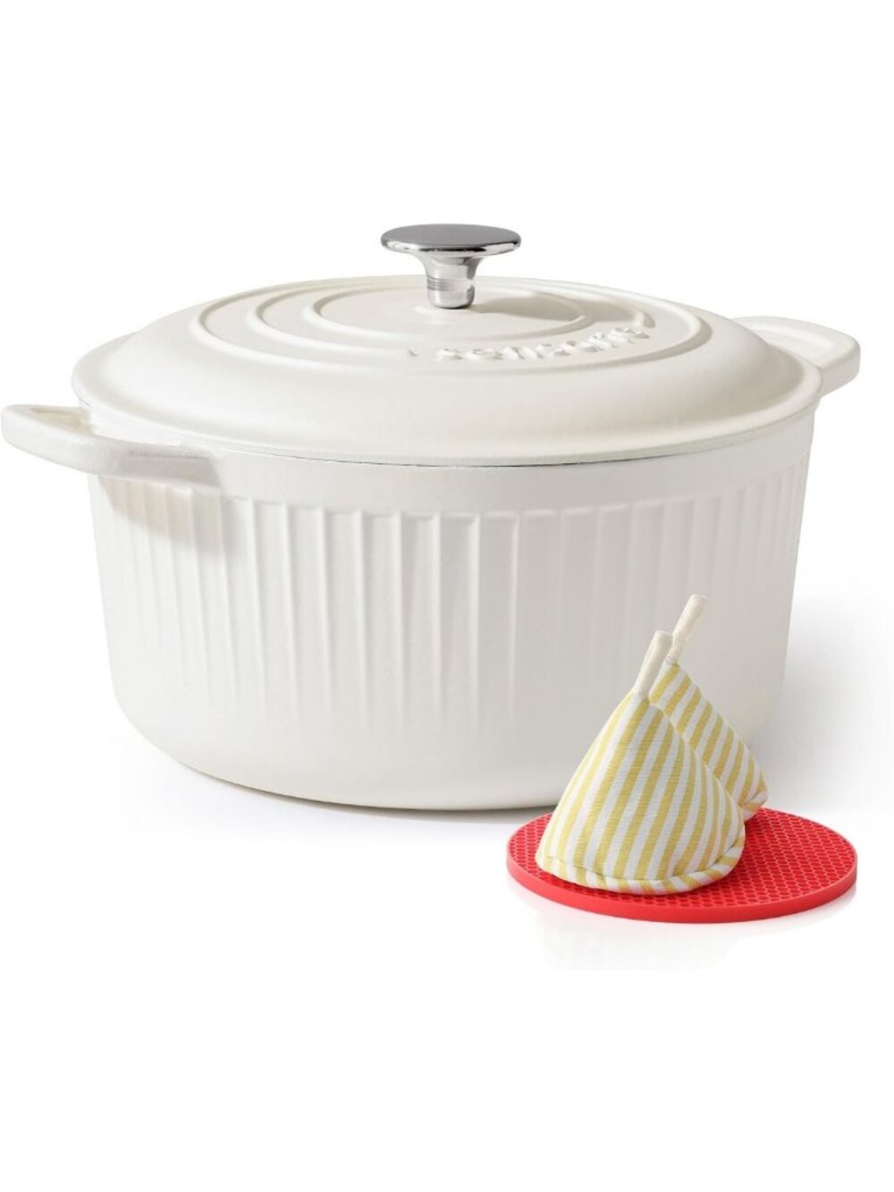 5.5QT Enameled Cast Iron Dutch Oven Pot - Versatile Casserole Dish with Lid